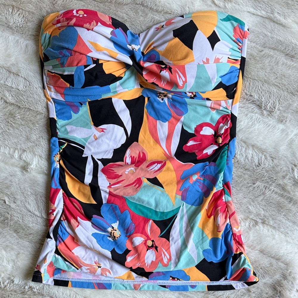 Anne Cole Multicolor Floral Swim Top